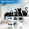 Interior Wall Decor Hanging Metal Cat Door Topper, Cute Cats Frame Decor, Black Art, Modern Abstract Silhouette Art Minimalist Home Decoration