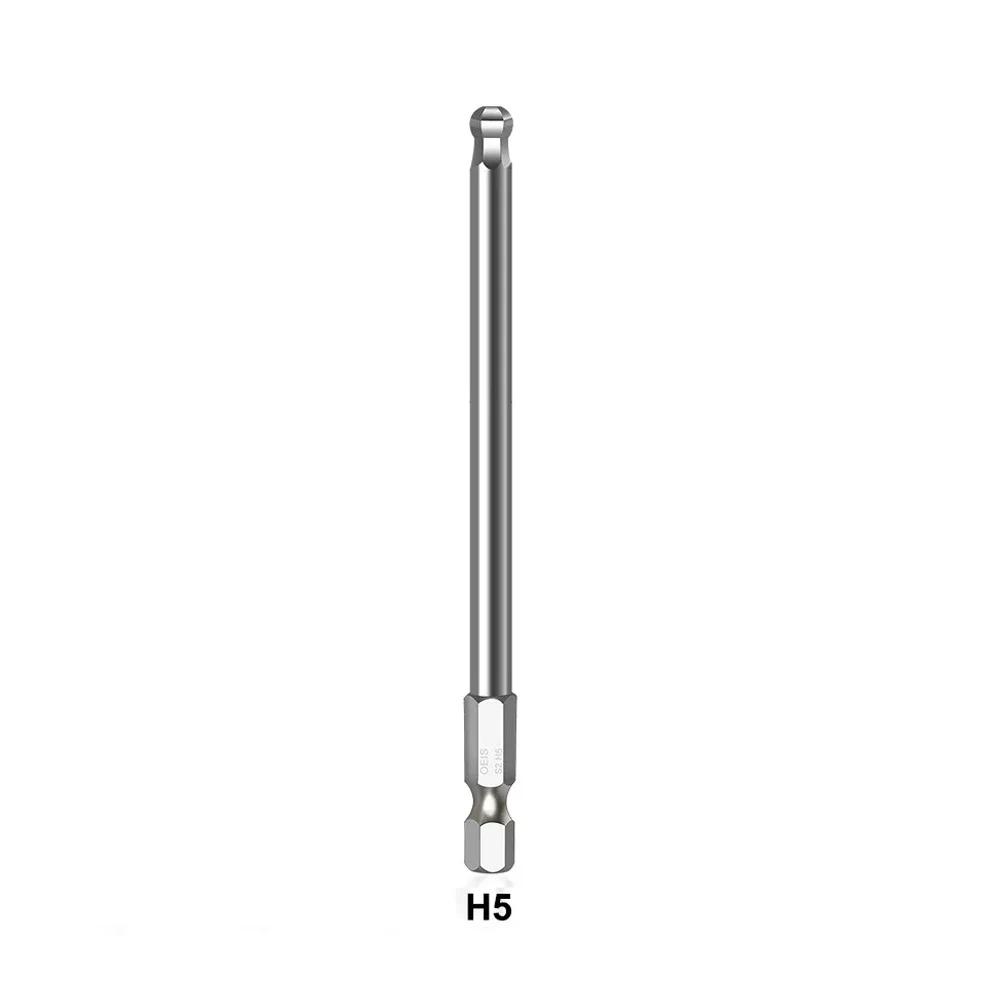 Ball End Hex Screwdriver Bits Set Metric Allen Hex Bits 100mm Long Magnetic Ball Head Driver Bit H1.5 H2.5 H3 H4 H5 H6 H8 H10