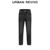 UR Men's Casual Retro Washed Whiskered Denim Jeans