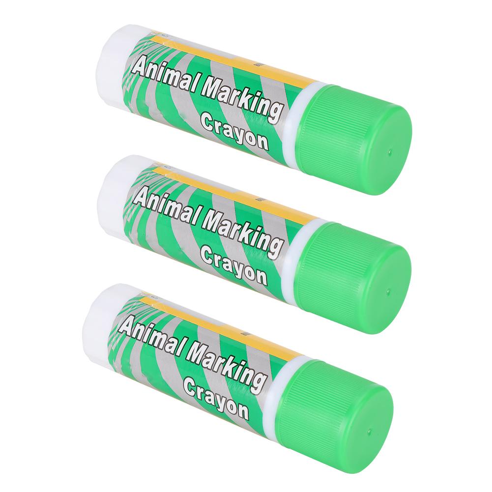 

3 pcs Farm Animal Marking Identify Green Crayon Pet Marker Pen for Pig Cattle Cow Sheep