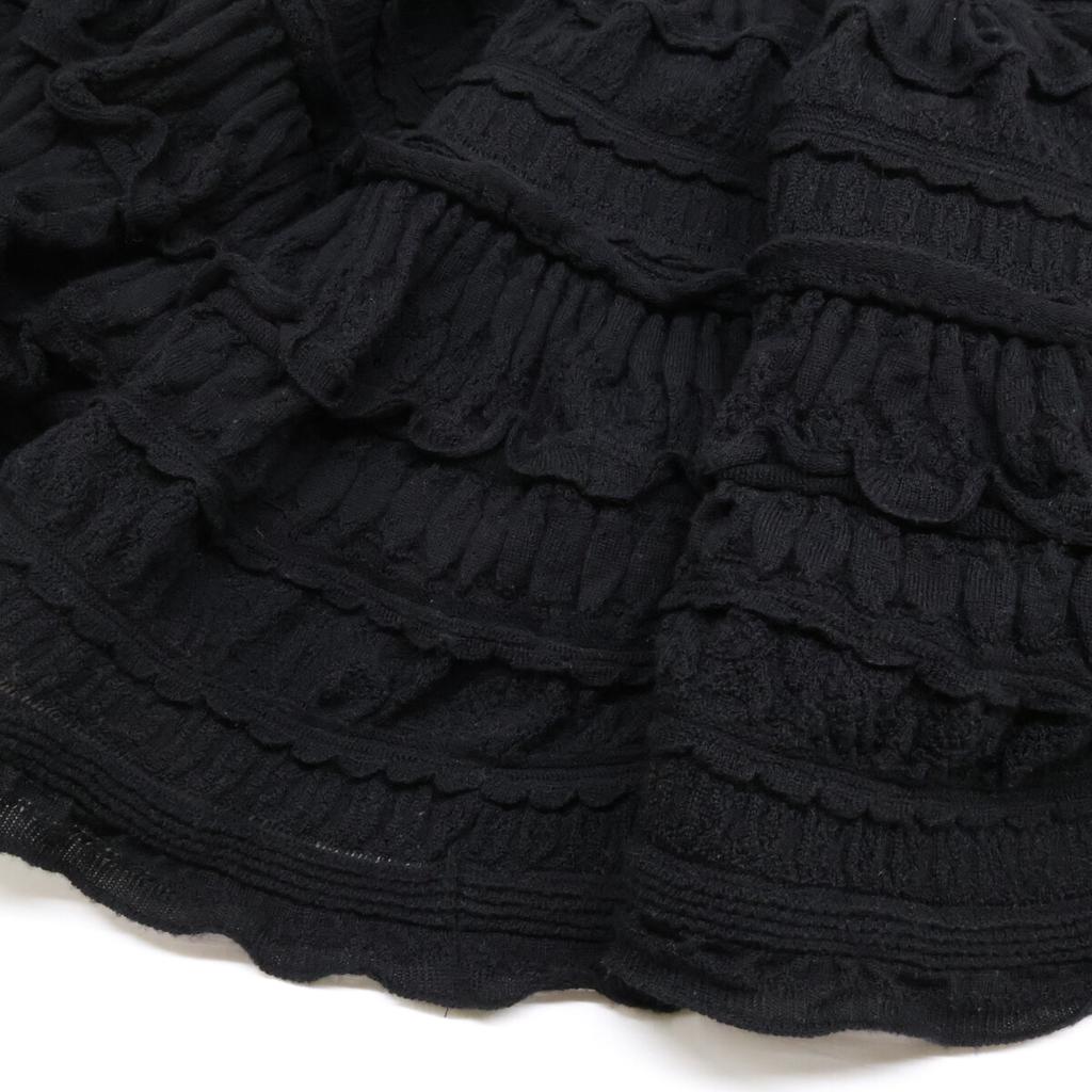 ALAIA [Domestically Authorized] AA9R2187CM626 Crinoline Flare Fine Knit Mini Skater Dress / dress 38 blackUsed