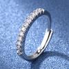 2026 High Carbon Diamond Ring Simple and Fashionable Versatile Inlaid Zircon Half Circle Simple Straight Ring Diamond Ring Tail Ring Female