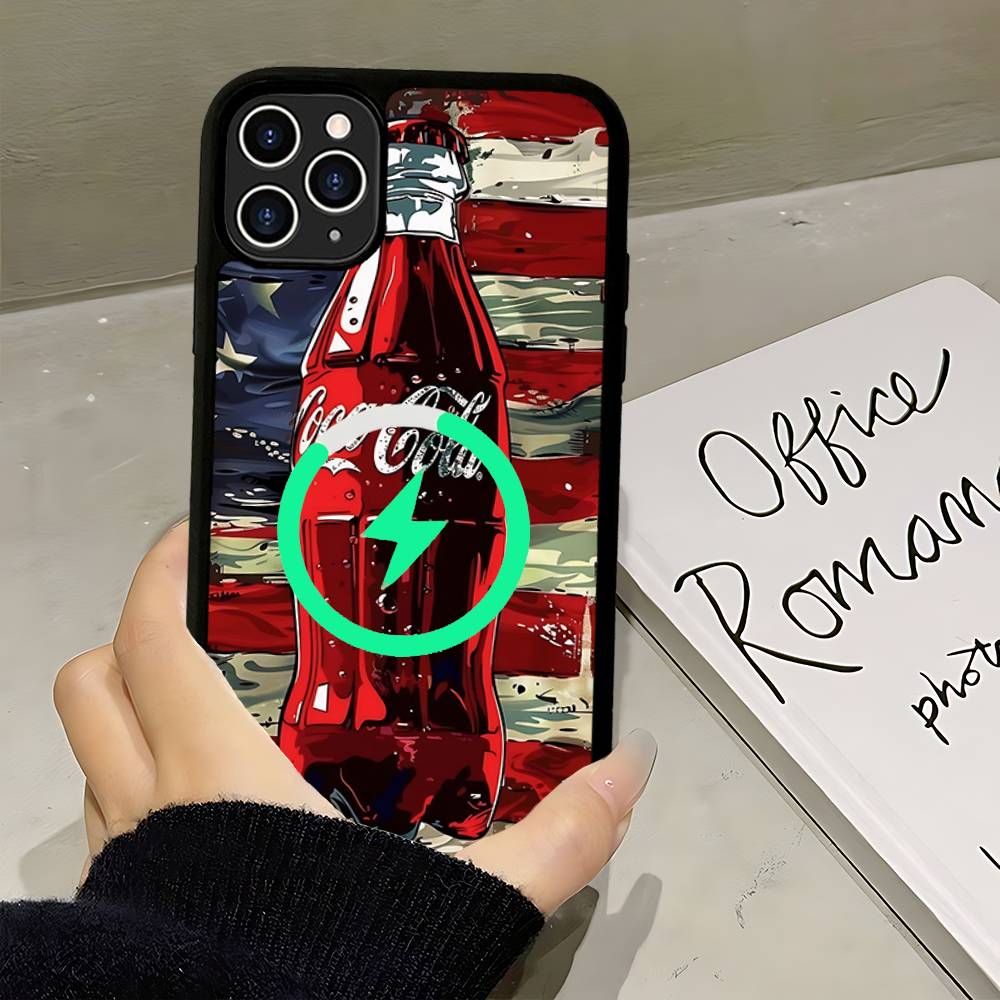 C-CocaS-Fashion Cola Phone Cover For IPhone 17 16 15 14 13 12 11 Pro Max Mini For Magsafe Magnetic Wireless Charge