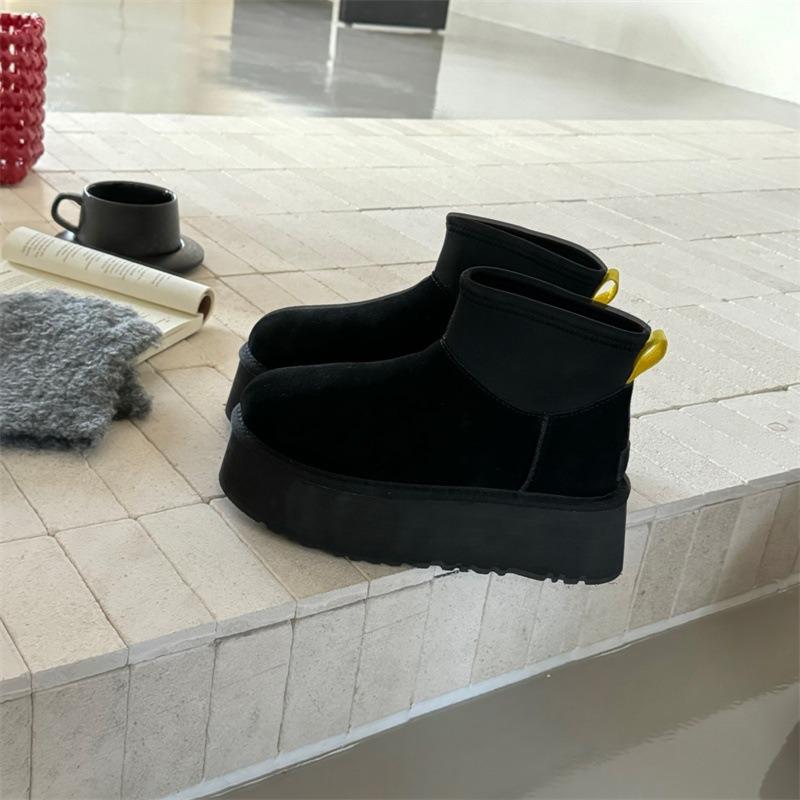 

Snow boots thick-soled winter new deep low tube elastic boots wool heightening warm cotton shoes women s shoes 40 чёрный