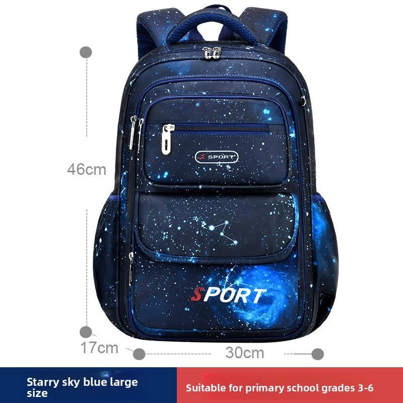 Starry Sky Boys School Backpack With Breathable Waterproof Oxford Fabric For Primary Students