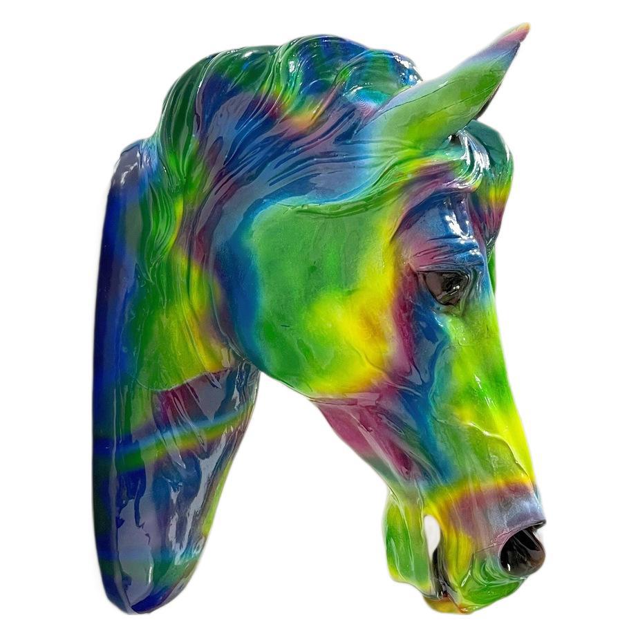 American Simulated Three-dimensional Horse Head Ornament Wall Hanging Decoration Living Room Entrance TV Background Wall Animal Crafts