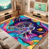 Astronaut Space Theme Soft Crystal Velvet Rug Custom Name & Text Print Non Slip Floor Rug for Bedroom Living Room