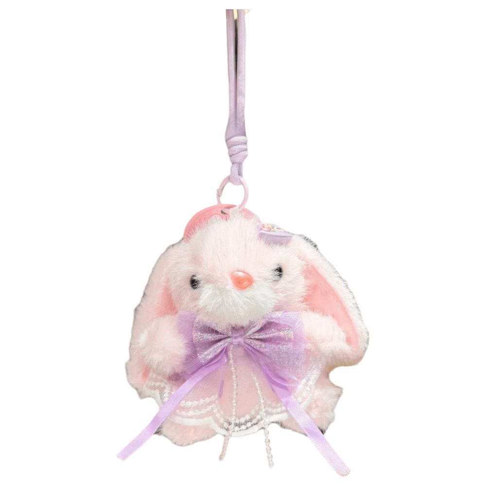 Kawaii Rabbit Plush Keychain Bag Hanging Rabbit Plush Toy Delicate Car Key Ring Keychain Pendant