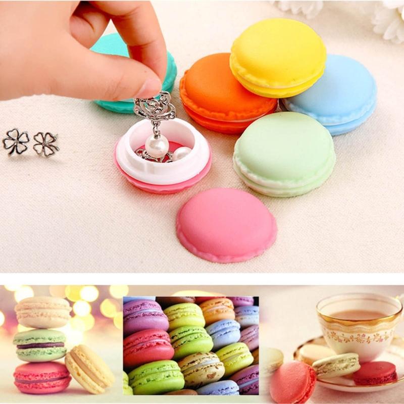 18 Stück Kompakte Macaron Schmuckhalter Aufbewahrungsbox Macaron Schmuckschatulle Kunststoffmaterial Ideal für Reisen und Heimgebrauch