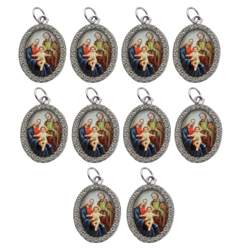 10Pcs Oval Shaped Figure Metal Rhinestones Pendant Charm for Chokers Necklaces Keychains DIY Jewelry Making