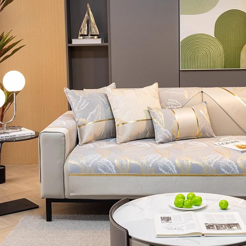 New European Light Luxury Gold Edge Sofa Cushion Cover Seat Cushion Household Modern Simple Non Slip Sofa Cover  Four Season