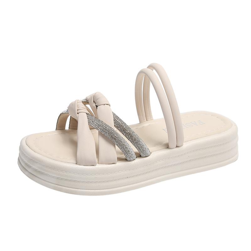 Platform Sandals Women's Summer Wear Exquisite Explosion with Skirt Roman Shoes French Open-toed Cool Slippers Two Wear