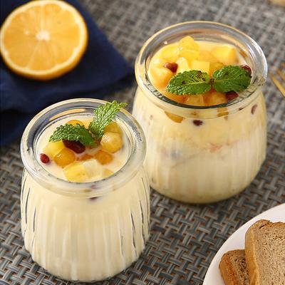 5pcs Yogurt Pudding Glass Jar Bottle Mini Mousse Drinking Bottle with Lid Homemade Beverages Juicing Milk Storage Container