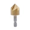 Escareador de chanfro de flauta 1/4 "eixo sextavado HSS 90 graus cortador de borda de madeira broca de chanfro