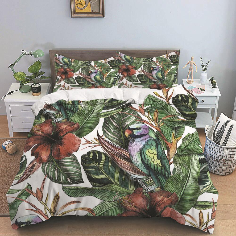 Red-Crowned Crane Bedding Sets Hand Painting Duvet Cover Chinese Style Flower Single Double Size Bed Linen With Pillowcase Women