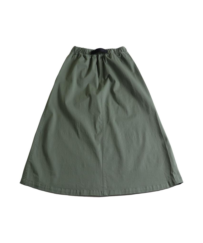 OFFGRID Cotton Spandex Belted Long Skirt - Light Khaki