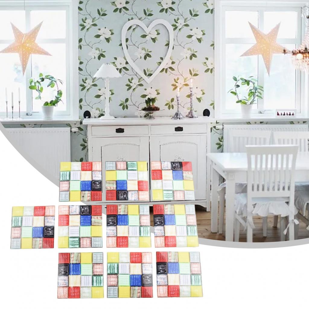 Easy To Clean Bathroom Mosaic Sticker Wall Tiles 10x10 Cm Value Pack of 10