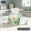 1pc Tissue Box, Watercolor Underwater Marine Calm Pattern, 2D Flat Printing, Crafted with Strong Polyester, Can Be Folded, Napkin Dispenser, for Socia