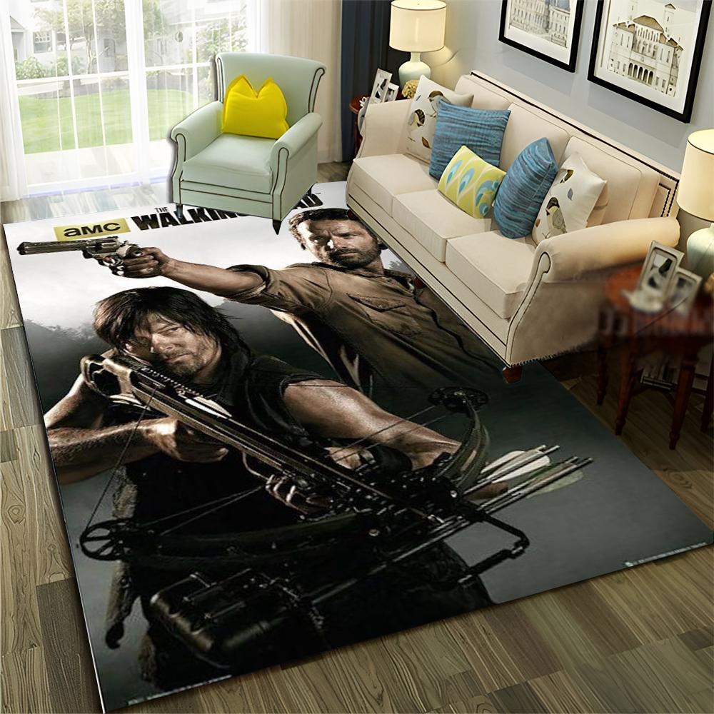 TV Horror The Walking Dead TWD Tappeto per Casa Soggiorno Camera da Letto Divano Zerbino Decorazione, Tappeto Area Gioco Bambini Tappetino Antiscivolo