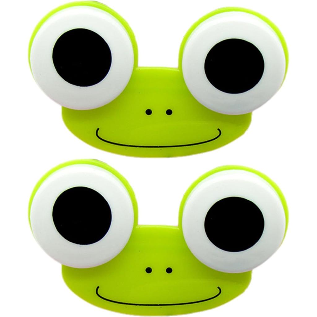 Cute Contact Lens Case 2Pcs Contact Lens Case 3x2x1 Cartoon Frog Shape Travel with Adorable Big Eyes, Practical Cute