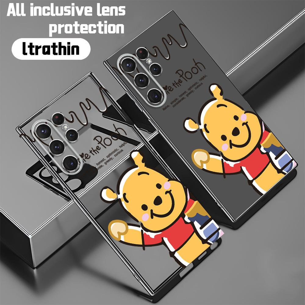 Cute Winnie the Pooh is suitable for Samsung S25Ultra mobile phone case S24F light and thin transparent case s20 + soft anti-drop.