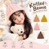 Solid Color Baby Winter Cap Princess Style Kids Pullover Hats Soft Warm Knitted Hat  Winter