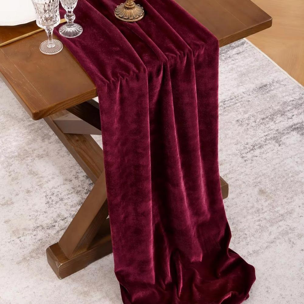 European Style Velvet Table Runner Non-slip Table Linen Conference Table Cover  New Year