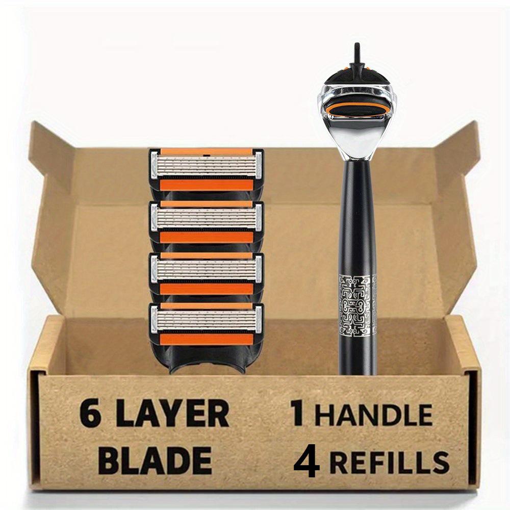 Men s Double-Sided Razor with Six-Layer Stainless Steel Blade and Anti-Slip Metal Handle Image Color