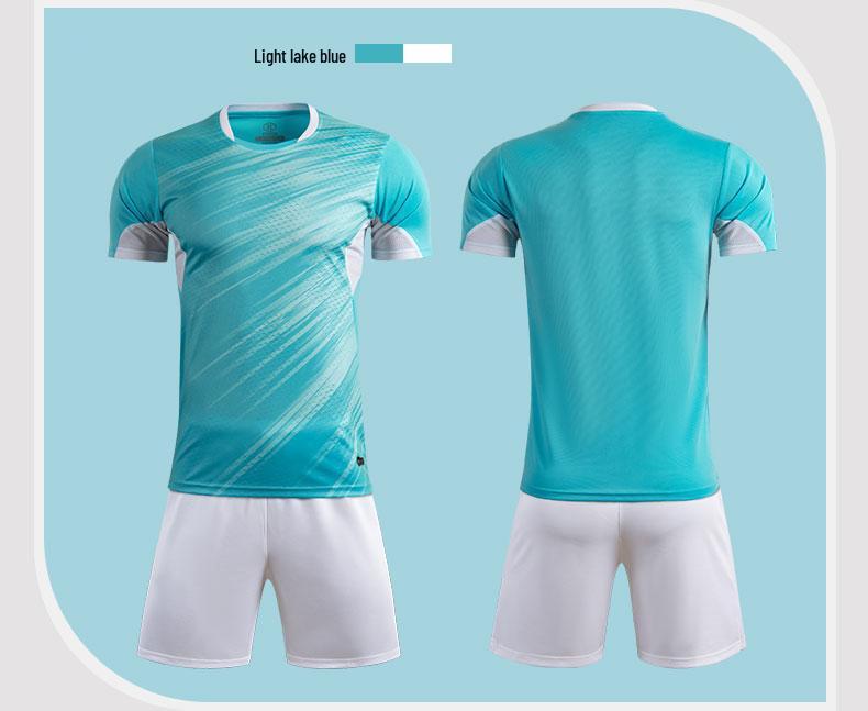 Unisex potištěný fotbalový tréninkový úbor - Sportovní oblečení s krátkým rukávem pro dospělé a děti, prodyšné.