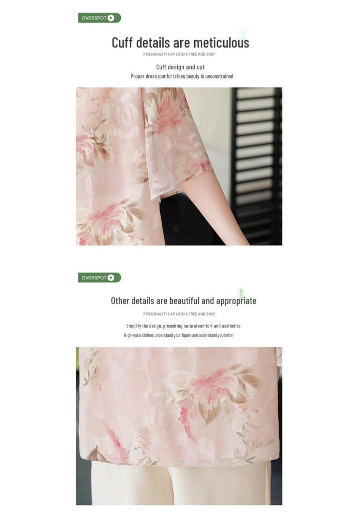 2026 Summer Collection: Short-Sleeve Tops for Middle-Aged and Elderly Women - Chinese Style