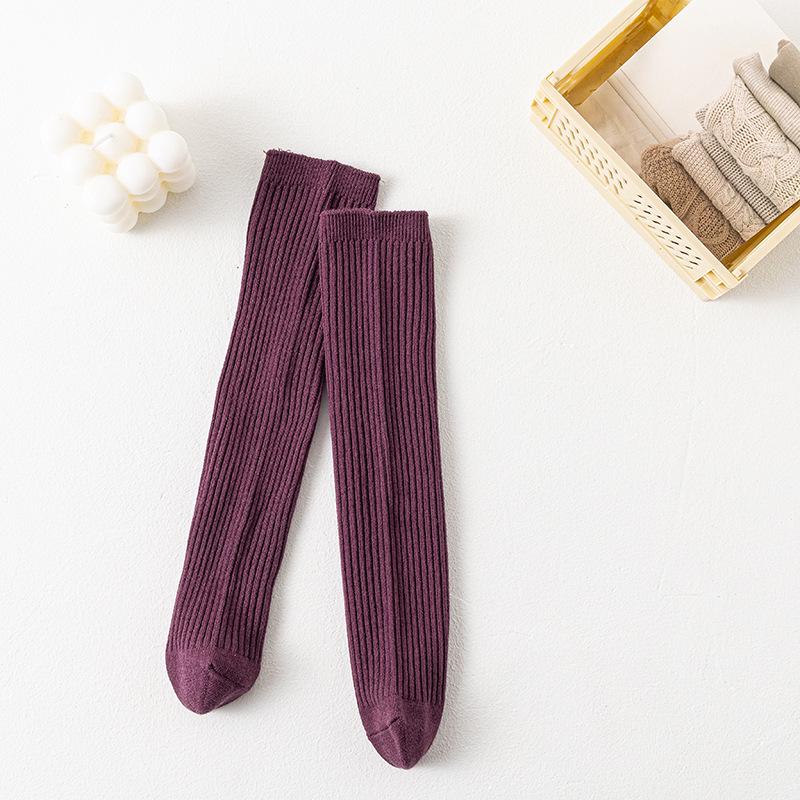 Kinder Kniestrümpfe im koreanischen Stil, einfarbig, Frottee - Mittel & Groß Mädchen Geruchsresistent, Atmungsaktiv