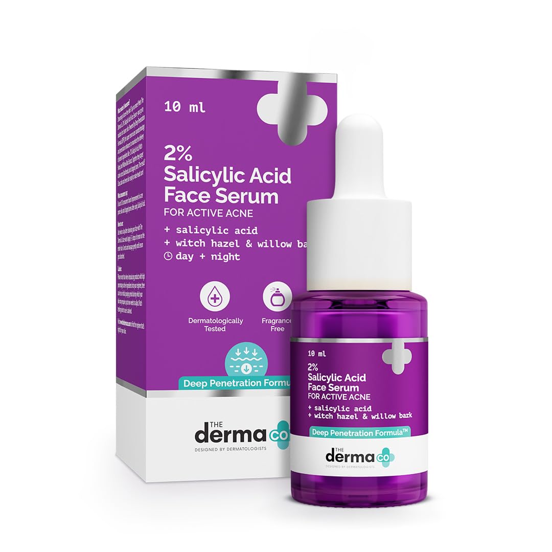 

The Derma Co 2% Salicylic Acid Face Serum 10 ml Pack for Acne Control, Pore Tightening & Exfoliation