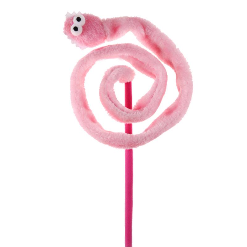 Funny Plush Catmint Cartoon Snake Shape Cat Teaser Sound Toy