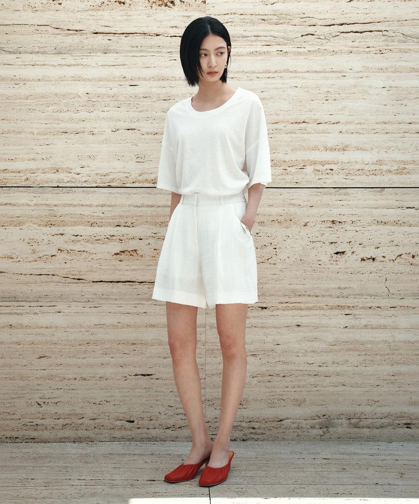 Siyajyu Sitp5302 U-Neck St Short Sleeve T-Shirt_White