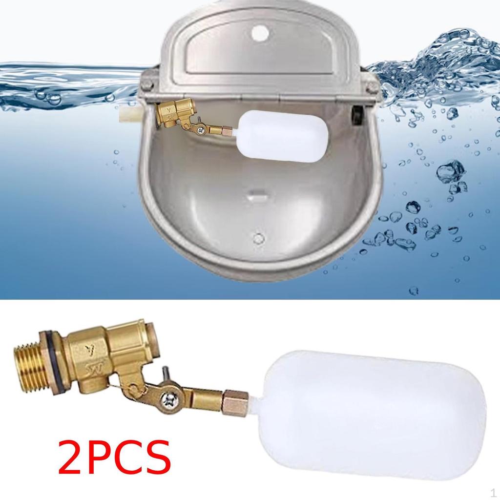 2Pcs 1/2 Inch Float Valve Water Tank Automatic Fill Floating Ball for Barrel Drinking