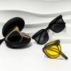 Sunglasses folding UV protection square face round face men's and women's sunglasses sunglasses folding selling points
