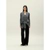 Anggae Smocked Knit Cardigan Gray