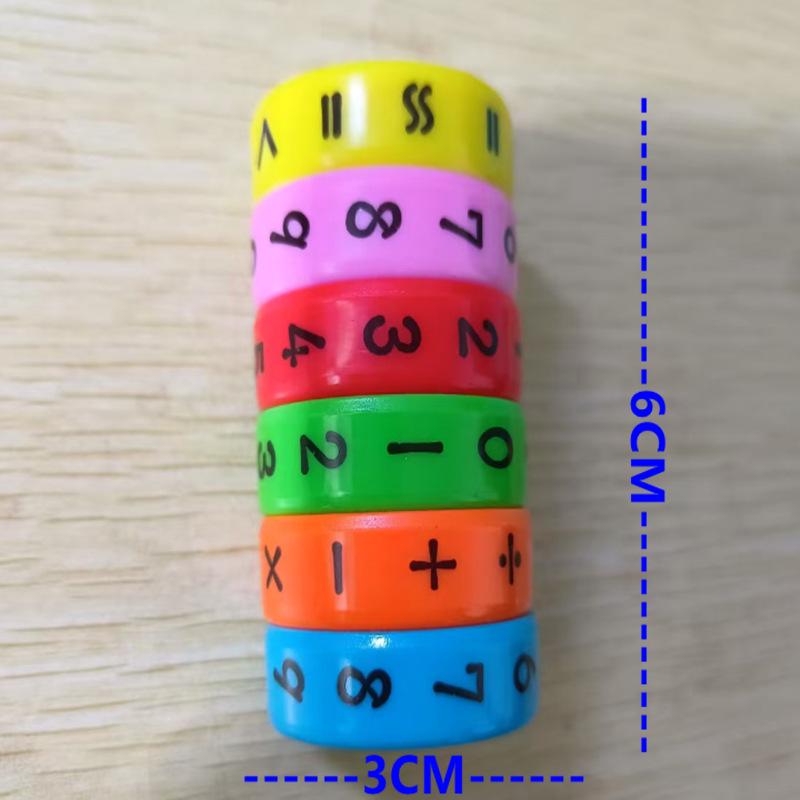 Magnetic Educational Math Wheel: Cylindrical Rotating Cube for Addition, Subtraction, Multiplication, and Division - Early Learning Toy for Kids