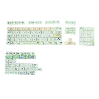 Green Frog Cartoon Keycaps Full Set Keycap Dyes Subbed Thick PBT Keycap for Game Mechanical Keyboards