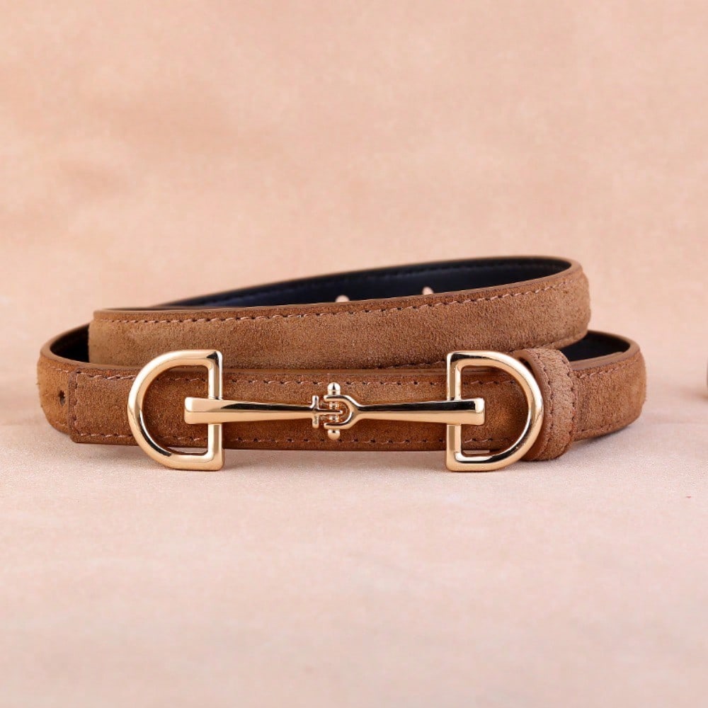 Riem Eenvoudige Dunne Riem Hoefijzer Gesp Veelzijdige Riem brown veelkleurig