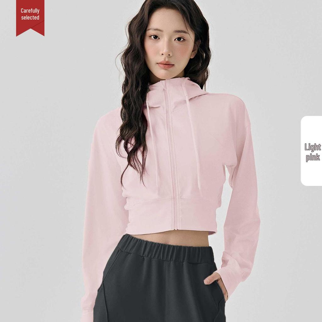 Selected Women's Hooded Sportswear Jacket: Casual Slimming Fit for Outdoor Running & Yoga