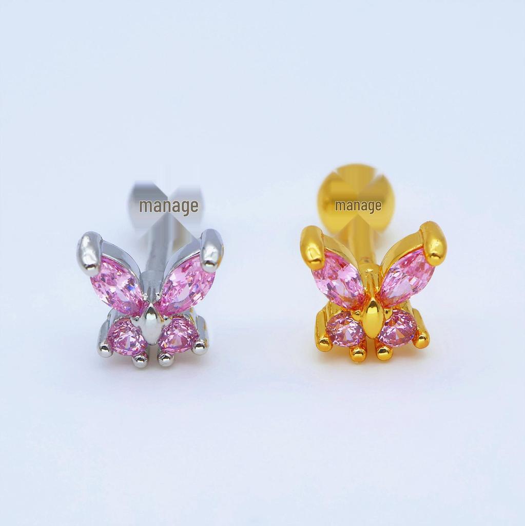 Unisex Fairy Zircon Studs: Ear, Nose, Tongue & Lip Piercing Jewelry