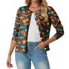 Women's Fashionable, Casual, Comfortable Halloween Print Cardigan Jacket