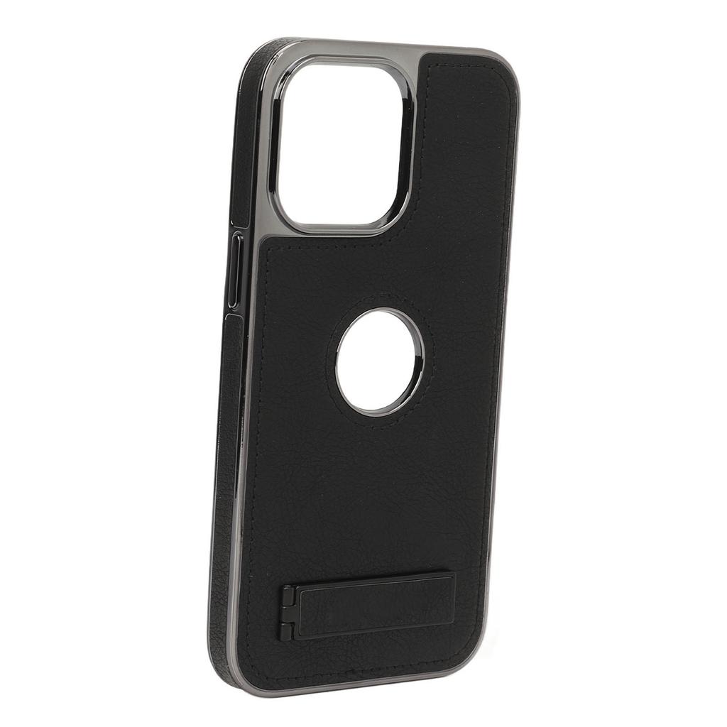 Case for IPhone PU Leather Full Protection Shockproof Slim Cell Phone Cover for Men Daily Use Black for IPhone 14 Pro