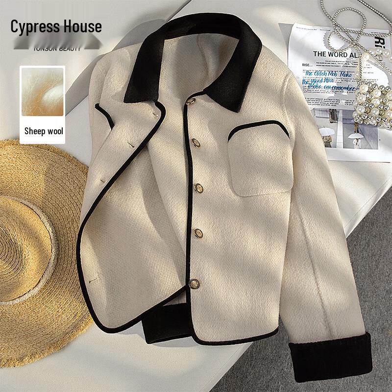 

Si Ba She Women s Double-Faced Wool Blend Color-Block Lapel Jacket L