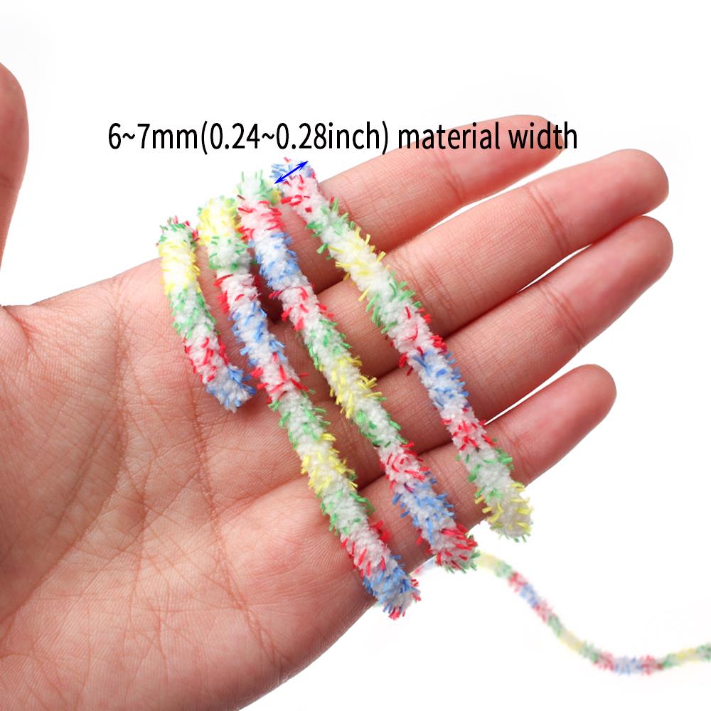 6~7mm 3M/Pack Fly Tying Material Mottled Mop Chenille for Stone Flies Emerging Caddis Nymphs Larvae Woolly Bugger