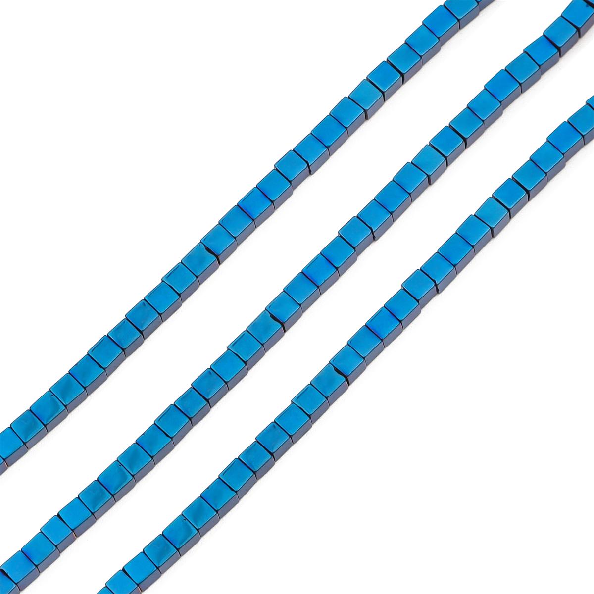 

3/4 мм натуральный камень золотого и серебряного цвета, многоцветный квадратный куб, гематит, свободные бусины-разделители для серьг, ожерелья, браслета, сделай сам, ювелирные аксессуары 4mm 98pcs темно-синий