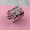 European & American Gold Open Bangle: Stylish Exaggerated Design Bracelet, Trendy Hot Girl Cool Style Silver Arm Band.
