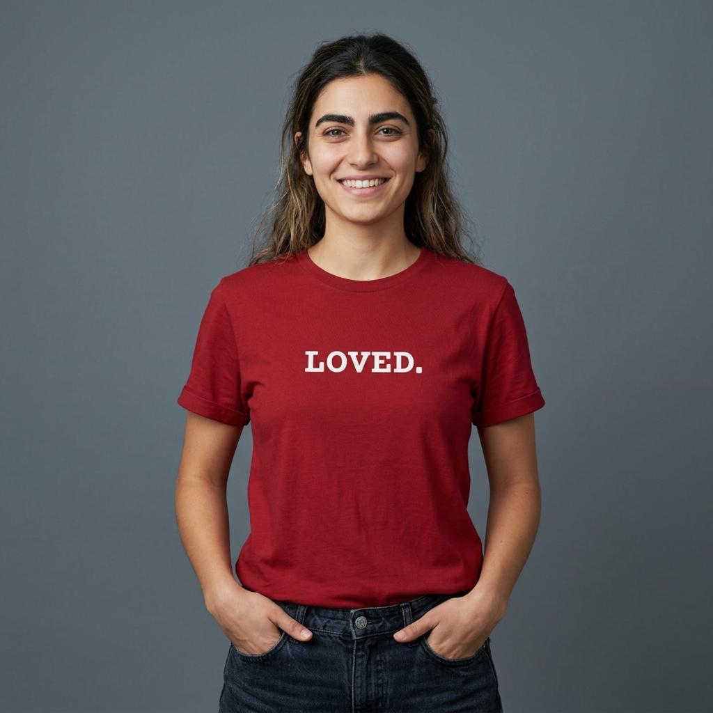 Loved Valentines T-Shirt | Heart Short Sleeve Tee
