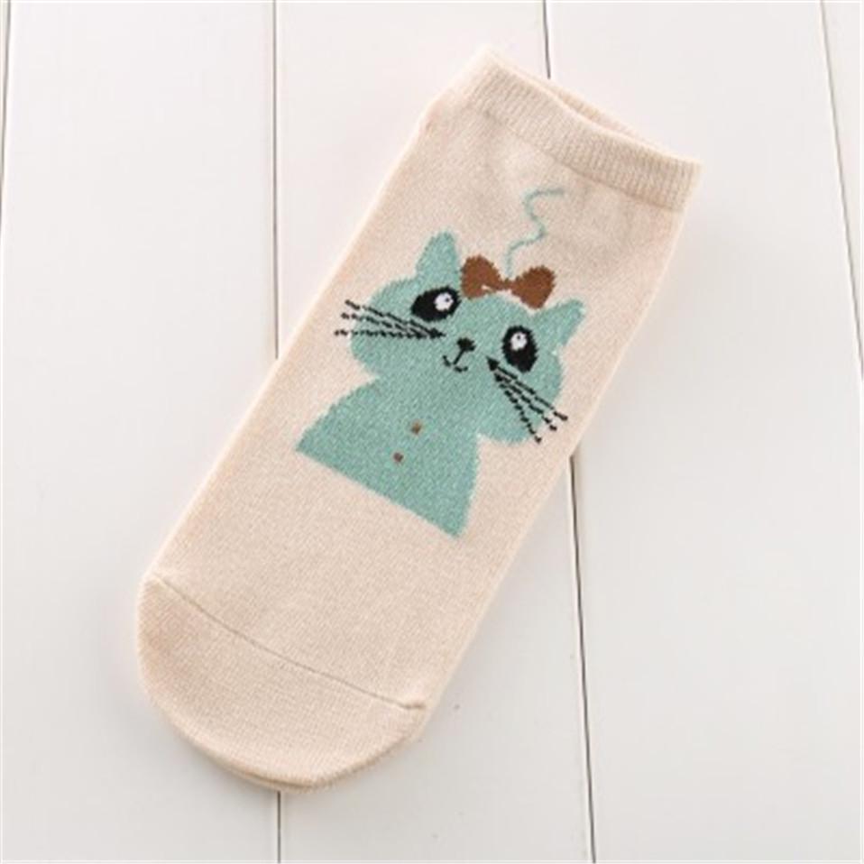 Cute Cat Patterned Cotton Short Socks Women Cartoon Pug Funny Ankle Socks Female Animal Socks